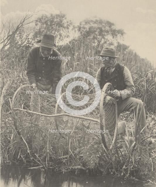 Setting Up the Bow-Net, 1886. Creator: Dr Peter Henry Emerson.