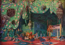 Setting for Scheherazade 1910. Artist: Leon Bakst