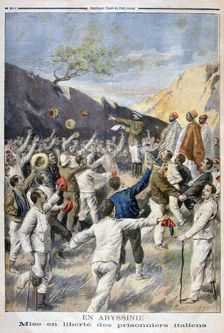 Setting free of the Italian prisoners, Abyssinia, 1896. Creator: F Meaulle