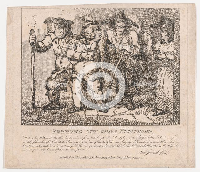 Setting out from Edinburgh (Picturesque Beauties of Boswell, Part the Second), May..., May 30, 1786. Creator: Thomas Rowlandson.