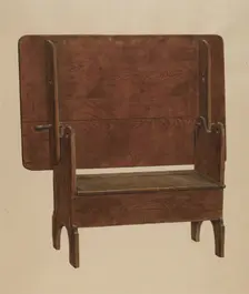Settle-table, c. 1940. Creator: Harry Eisman
