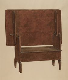 Settle-table, c. 1940. Creator: Harry Eisman