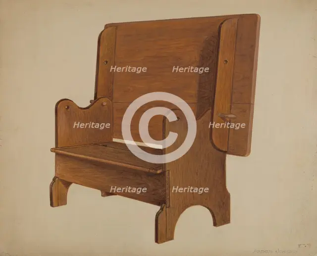 Settle-table, c. 1936. Creator: Arthur Johnson.
