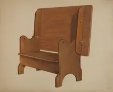 Settle-table, c. 1936. Creator: Arthur Johnson