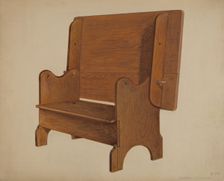 Settle-table, c. 1936. Creator: Arthur Johnson
