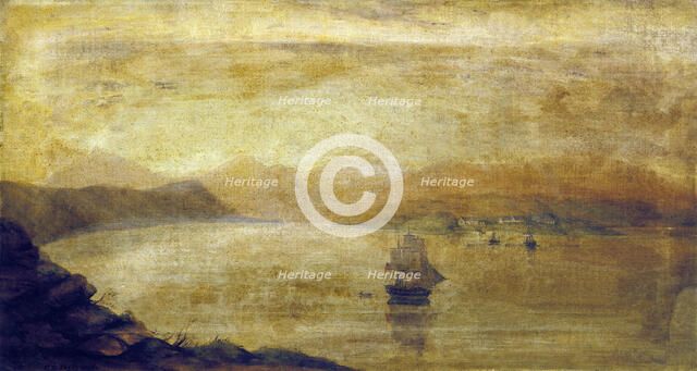 Settlement at Port Ross, Auckland Islands, 1850. Creator: Charles Decimus Barraud.