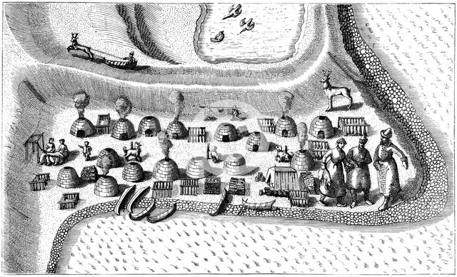 Settlement in Russian Lapland,1594. Artist: Unknown