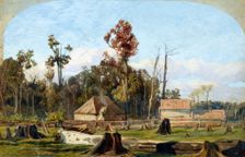 Settler's home, Merton, near New Plymouth, 1851. Creator: James Crowe Richmond