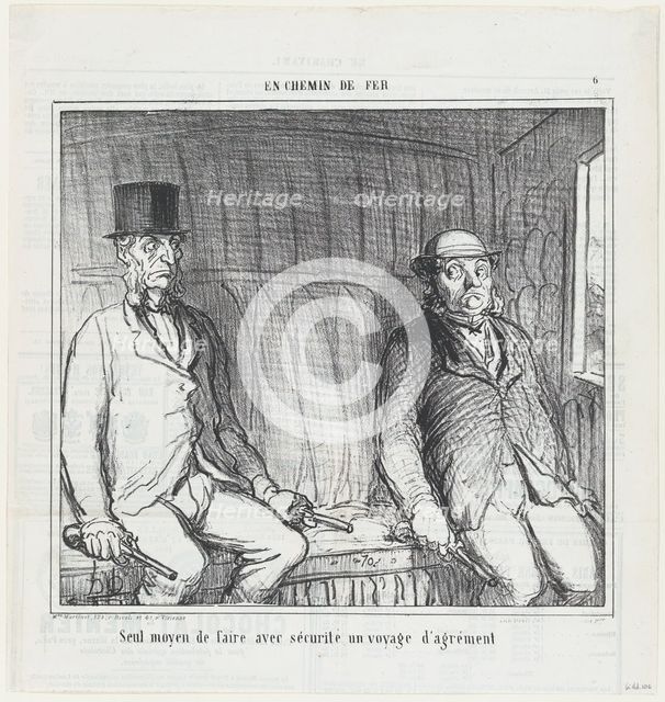 Seul moyen de faire avec sécurité un voyage d'agrément, 1864. Creator: Honore Daumier.