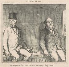 Seul moyen de faire avec sécurité un voyage d'agrément, 1864. Creator: Honore Daumier