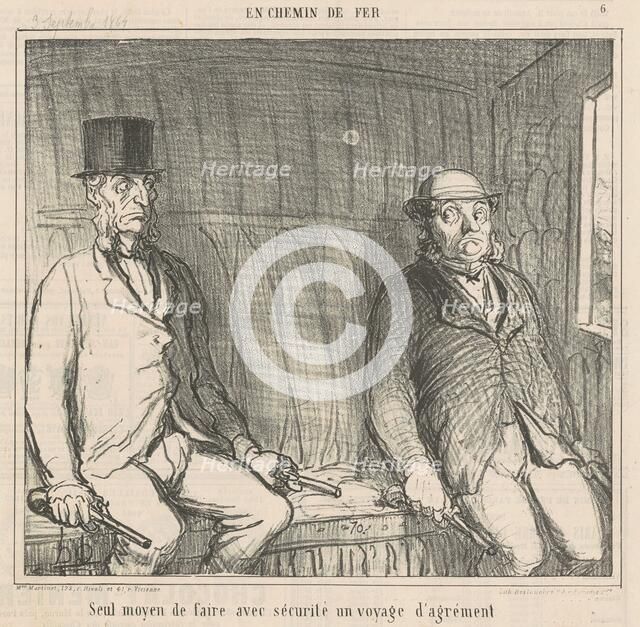 Seul moyen de faire avec sécurité un voyage d'agrément, 1864. Creator: Honore Daumier.