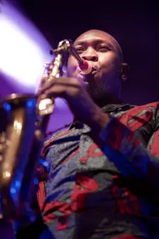 Seun Kuti, 2018. Artist: Alan John Ainsworth