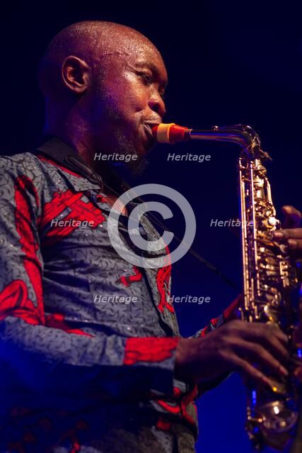 Seun Kuti, 2018. Artist: Alan John Ainsworth.