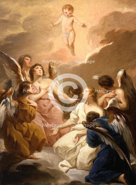 Seven Angels Adoring the Christ Child, between 1730 and 1740. Creator: Pierre Subleyras.
