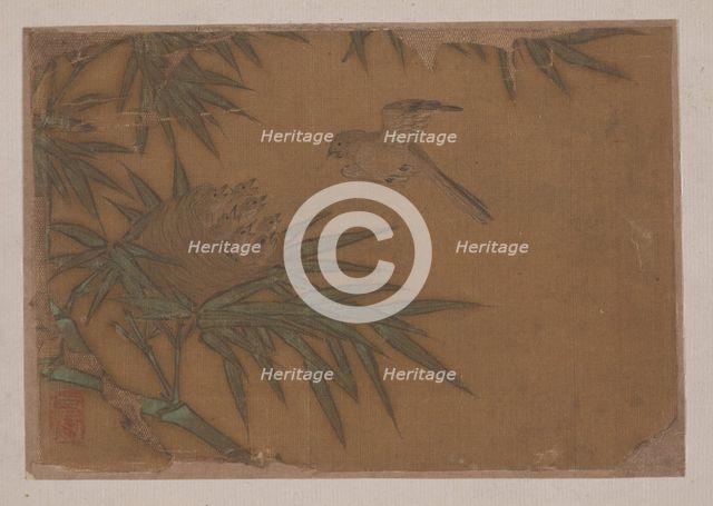 Seven Birds in Bamboo Tree Nest. Creator: Unknown.