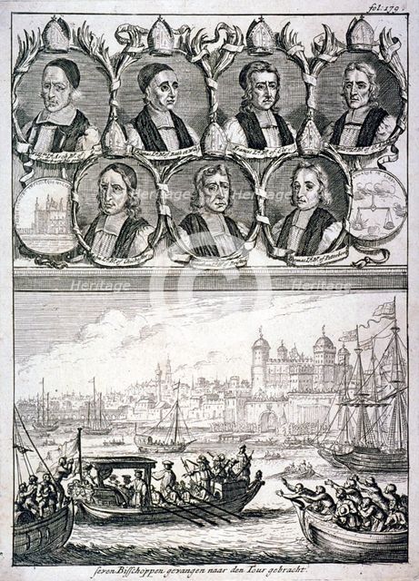 Seven bishops and the Tower of London, c1700. Artist: Gabriel Bodenehr I