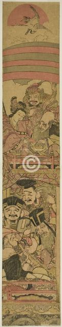 Seven Gods of Good Fortune in a Treasure Ship, Japan, c. 1789. Creator: Shunsho.