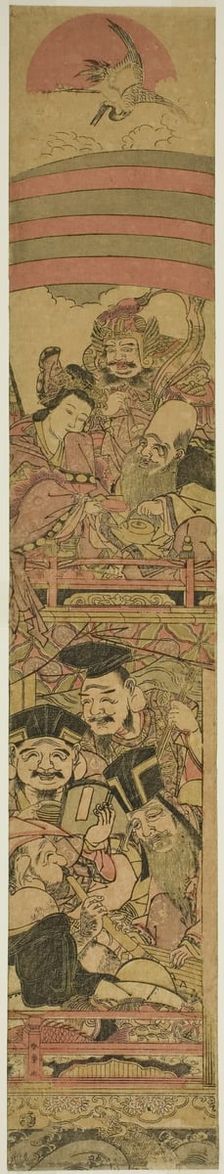 Seven Gods of Good Fortune in a Treasure Ship, Japan, c. 1789. Creator: Shunsho