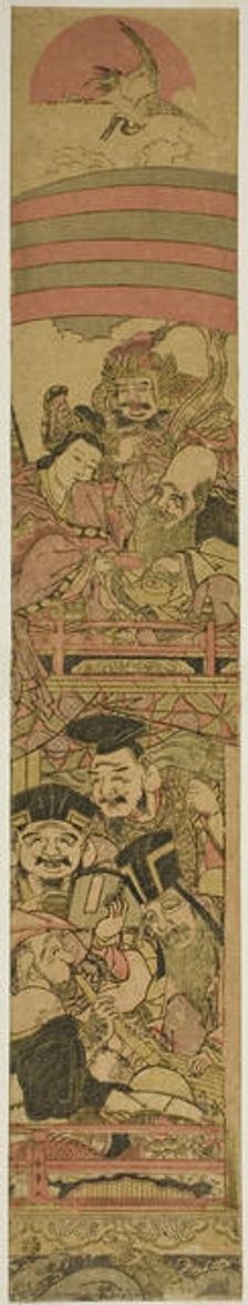 Seven Gods of Good Fortune in a Treasure Ship, Japan, c. 1789. Creator: Shunsho