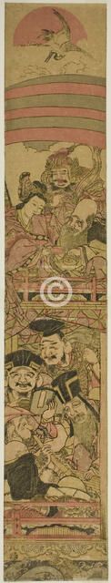 Seven Gods of Good Fortune in a Treasure Ship, Japan, c. 1789. Creator: Shunsho.