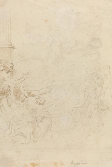 Seven Figures Witnessing an Ascension [verso]. Creator: Donato Creti