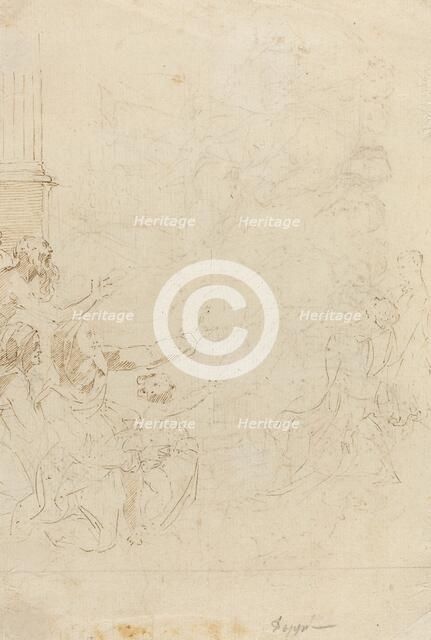 Seven Figures Witnessing an Ascension [verso]. Creator: Donato Creti.