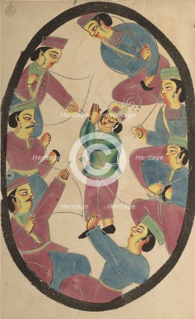 Seven Heroes or Warriors Killing Abhimanya, Son of Arjuna, 1800s. Creator: Unknown.