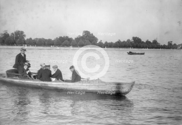 Seven men in a boat, Cambridge, Massachusetts, 1906. Creator: Unknown.