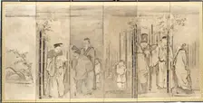 Seven Sages of the Bamboo Grove, 1600s. Creator: Kano Tan?y? (Japanese, 1602-1674)