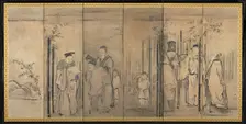 Seven Sages of the Bamboo Grove; Four Elders of Mt. Shang, 1600s. Creator: Kano Tan?y? (Japanese, 1602-1674)