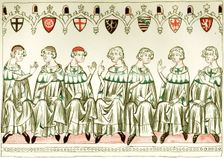 Seven Prince Electors voting for Henry VII, Holy Roman Emperor (Copy of a miniature from the Balduineum), 1341. Artist: Anonymous