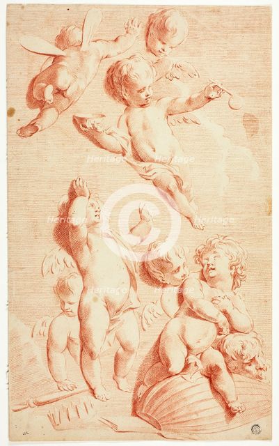 Seven Putti at Play with Symbols of Vanity, n.d. Creator: Unknown.