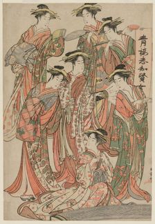 Seven Wise Women of the Pleasure Quarters, c. mid 1780s. Creator: Katsukawa Shunsho (Japanese, 1726-1792)