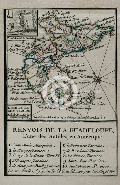Seven Years War (1756-1763): Taking of the island of Guadeloupe by the British on April 13, 1759. Creator: Jean de Beaurain.