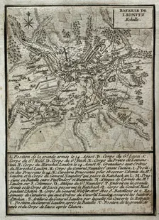 Seven Years War (1756-1763): Third Silesian War - map of the Battle of Liegnitz (August 15, 1760). Creator: Jean de Beaurain