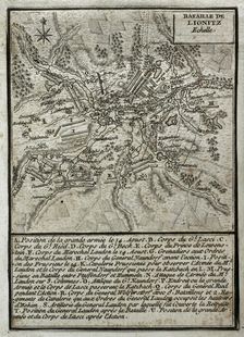 Seven Years War (1756-1763): Third Silesian War - map of the Battle of Liegnitz (August 15, 1760). Creator: Jean de Beaurain