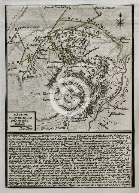 Seven Years War (1756-1763): Third Silesian War - Siege of Schweidnitz (1762), 1765. Creator: Jean de Beaurain.