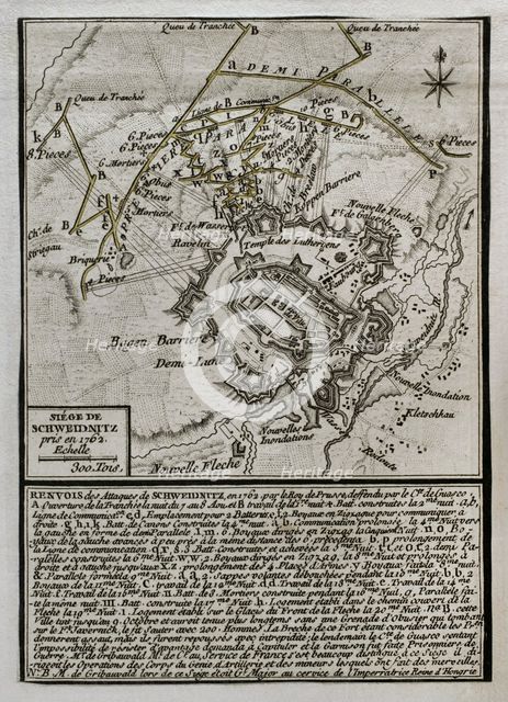 Seven Years War (1756-1763): Third Silesian War - Siege of Schweidnitz (1762), 1765. Creator: Jean de Beaurain.