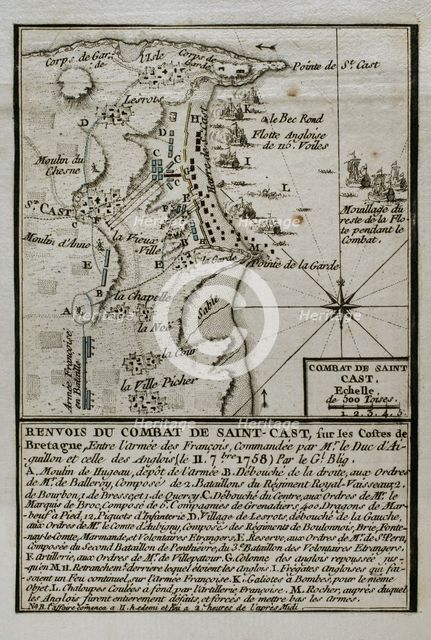 Seven Years War (1756-1763): Battle of Saint-Cast (September 11, 1758), 1765. Creator: Jean de Beaurain.