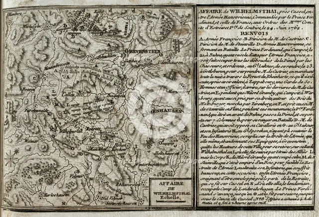 Seven Years War (1756-1763): Battle of Wilhelmsthal (June 24, 1762), 1765. Creator: Jean de Beaurain.