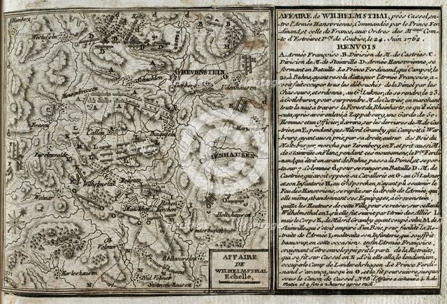 Seven Years War (1756-1763): Battle of Wilhelmsthal (June 24, 1762), 1765. Creator: Jean de Beaurain.