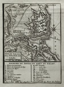 Seven Years War (1756-1763): Map of capture of Belle Isle (June 1761), 1765. Creator: Jean de Beaurain