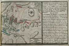 Seven Years War (1756-1763): Map of Battle of Corbach or Korbach (July 10, 1760), 1765. Creator: Jean de Beaurain