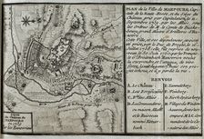 Seven Years War (1756-1763): Map of Marburg and siege of the castle, Hesse, 1759 (1765). Creator: Jean de Beaurain