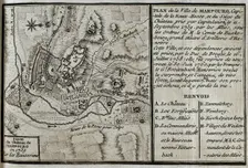 Seven Years War (1756-1763): Map of Marburg and siege of the castle, Hesse, 1759 (1765). Creator: Jean de Beaurain
