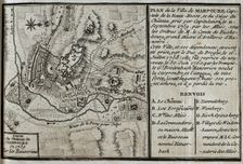 Seven Years War (1756-1763): Map of Marburg and siege of the castle, Hesse, 1759 (1765). Creator: Jean de Beaurain