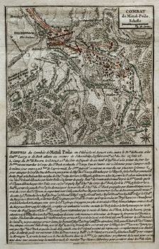 Seven Years War (1756-1763): Map of Mittel Peile, Battle of Reichenbach (August 16, 1762), 1765. Creator: Jean de Beaurain