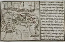 Seven Years War (1756-1763): Map of the Battle of Chotzemitz (18 June 1757), 1765. Creator: Jean de Beaurain