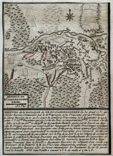 Seven Years War (1756-1763): Map of the Battle of Gross-Jägersdorf (August 30, 1757). Creator: Jean de Beaurain