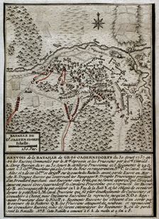 Seven Years War (1756-1763): Map of the Battle of Gross-Jägersdorf (August 30, 1757). Creator: Jean de Beaurain